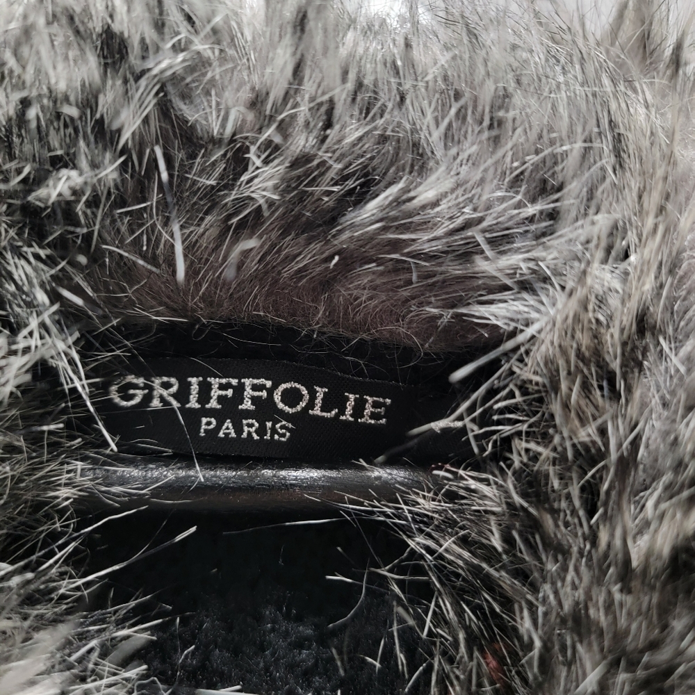 Griffolie Paris Designer Abstract Fur Dress Coat Size 1 - Picture 6 of 7